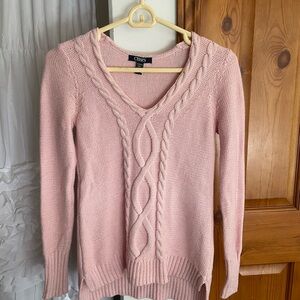 Chaps Soft Pink V-Neck Sweater